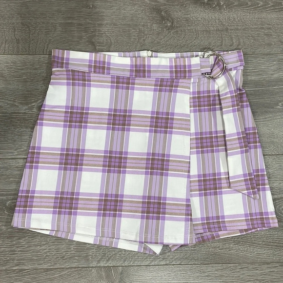 NWOT Altar’d State Plaid Mini Skort M - Picture 7 of 14